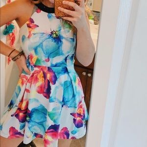Floral watercolor dress